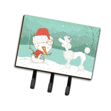 Carolines Treasures White Poodle Snowman Christmas Leash or Key Holder CK2067TH68